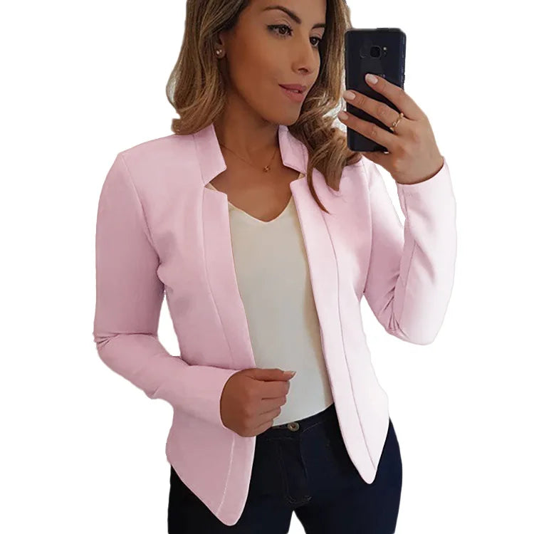 Thin Long Sleeve Cardigan Casual Suit Jacket Spring Female Top Autumn Professional Wear Korean Coat S-5XL