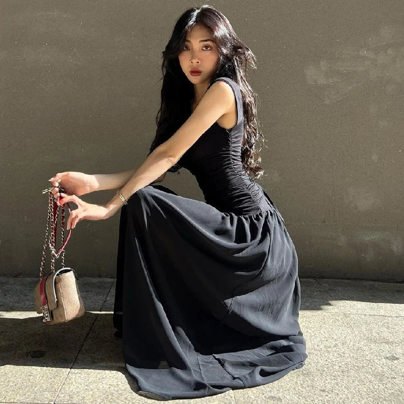 Black Long Elegant Maxi Dresses.