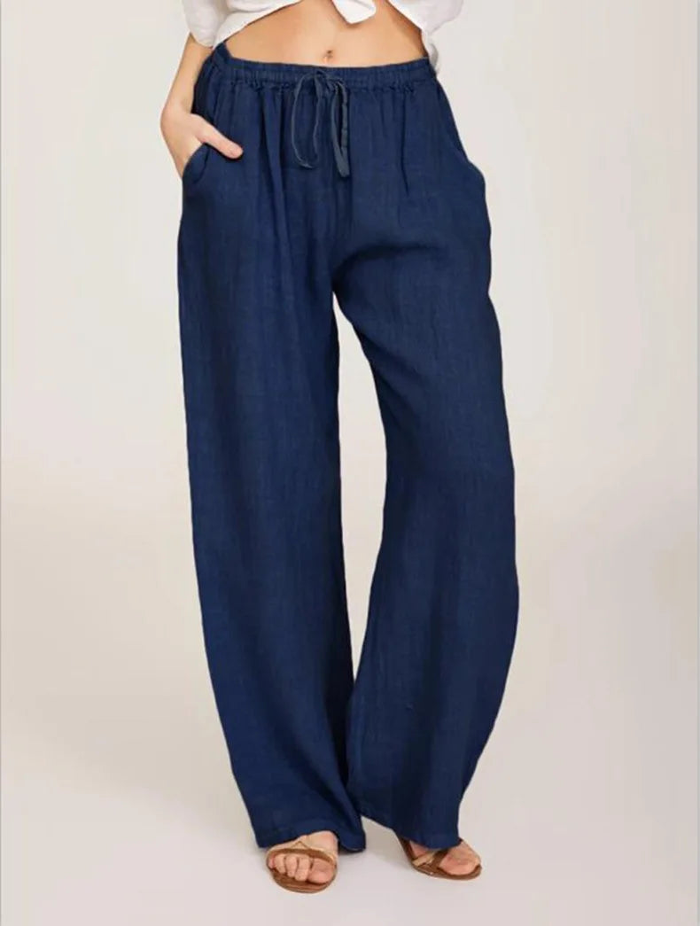 Summer and Autumn  Wear in  Loose Cotton Hemp Casual women's  Pants.