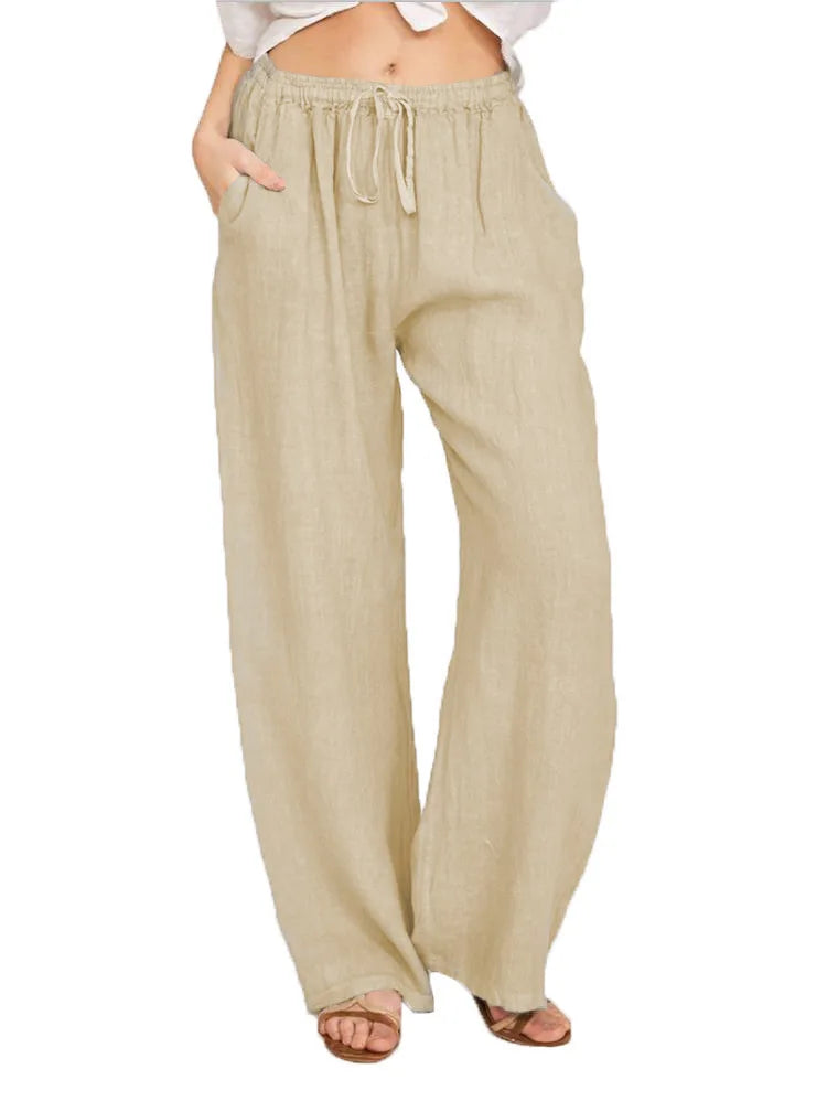 Summer and Autumn  Wear in  Loose Cotton Hemp Casual women's  Pants.