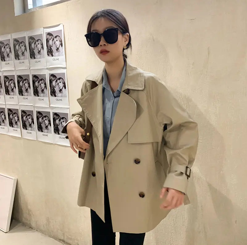 Trench Coat Women's Short  Spring And Autumn New British Style Temperament Jacket