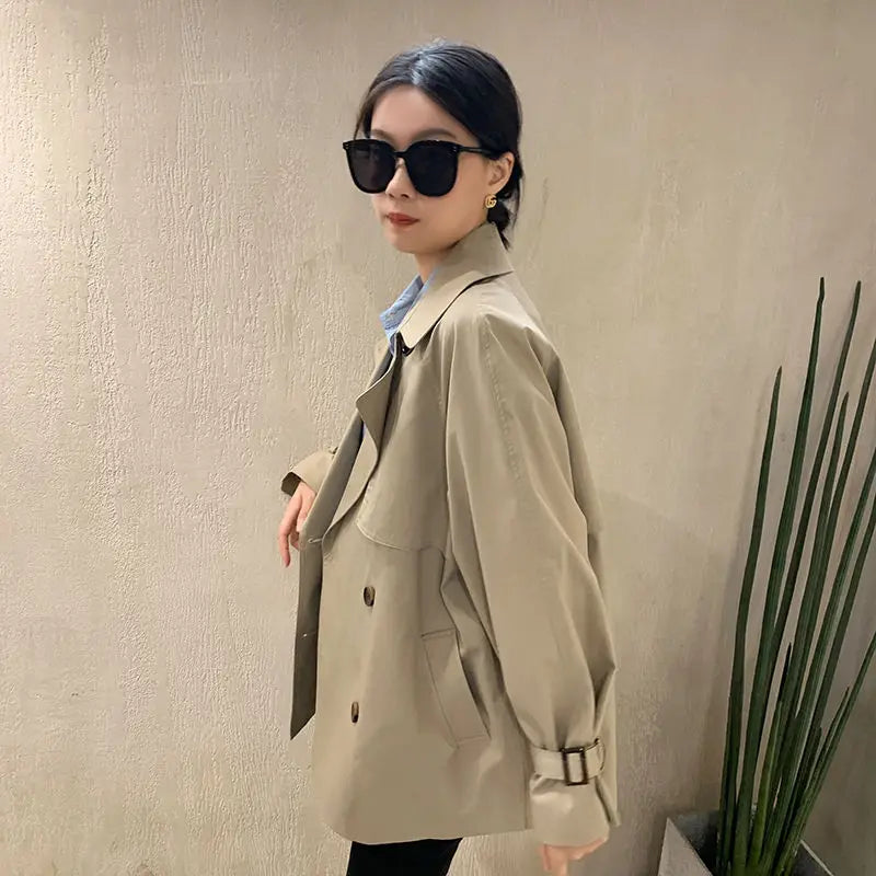 Trench Coat Women's Short  Spring And Autumn New British Style Temperament Jacket