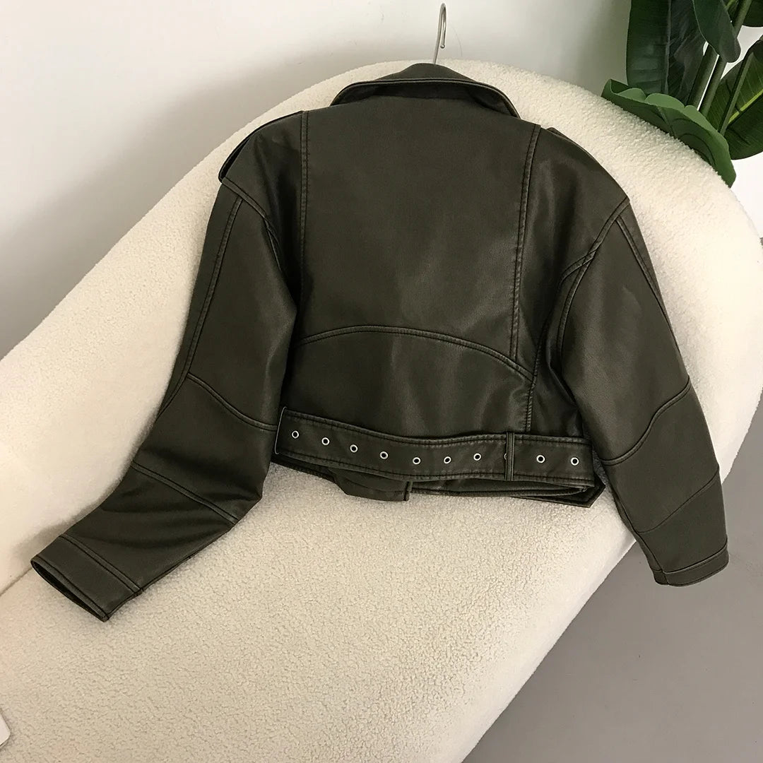 Spring Leather Jacket Fashion Streetwear