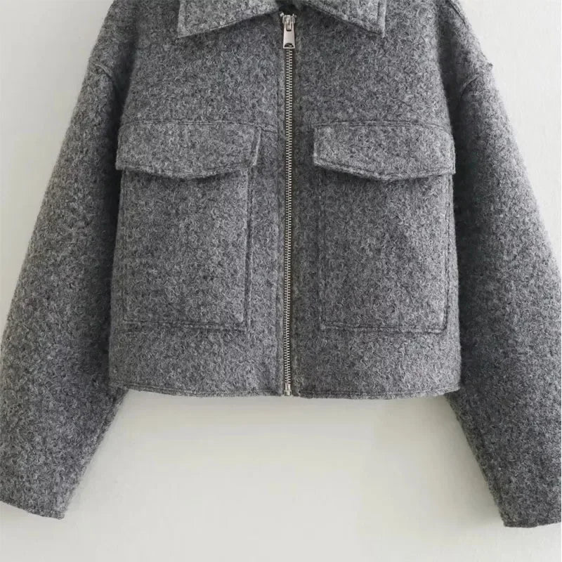 Autumn Winter Cropped Jacket for Women