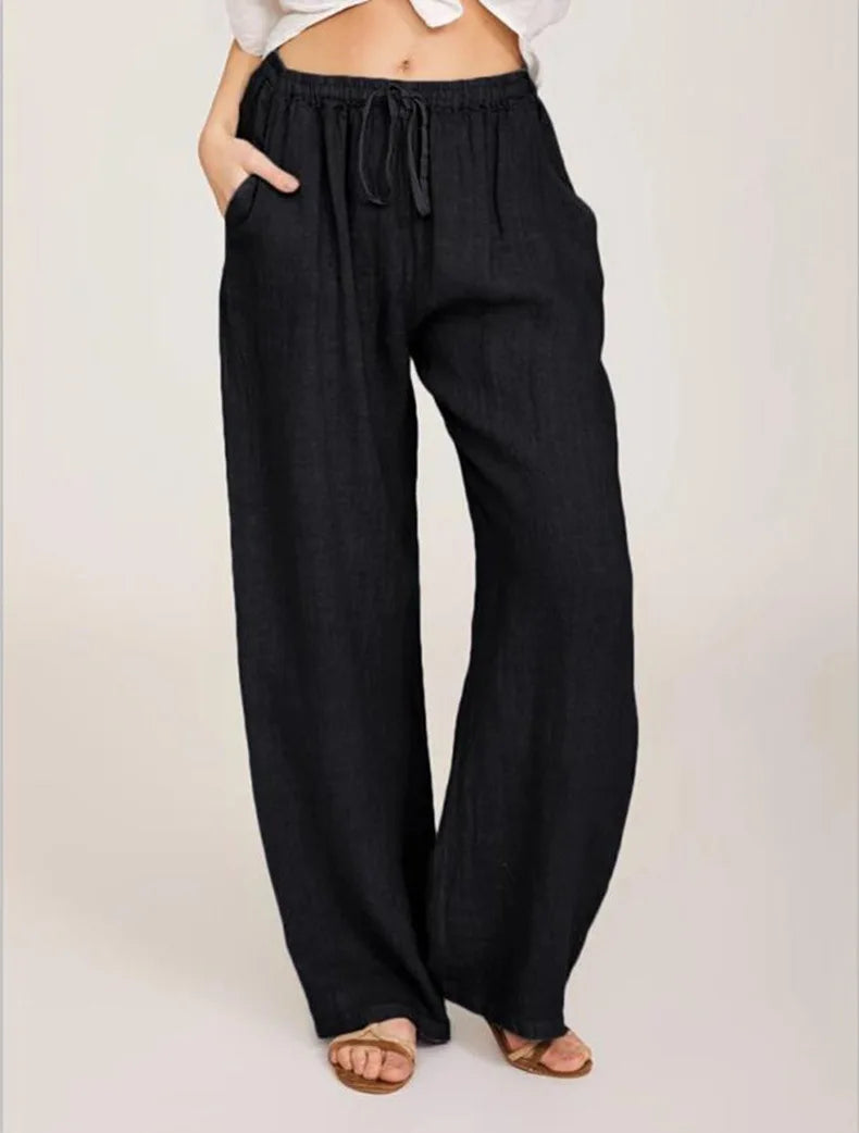 Summer and Autumn  Wear in  Loose Cotton Hemp Casual women's  Pants.