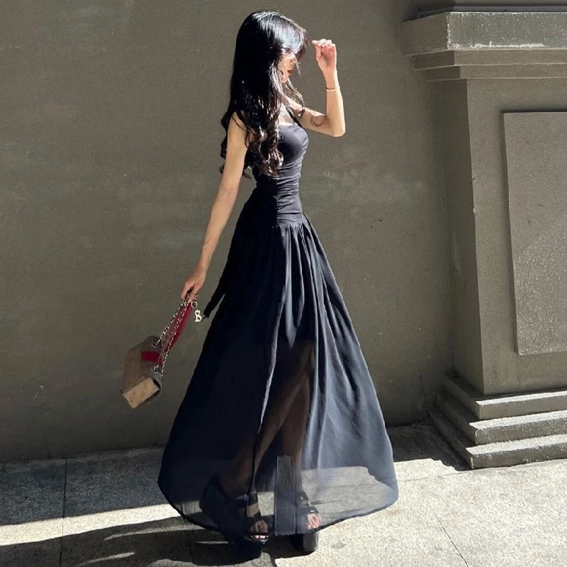 Black Long Elegant Maxi Dresses.