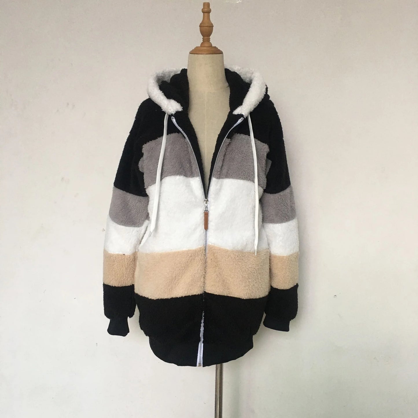 Oversized Jacket for Women  Autumn Winter Warm Plush Pocket Hoodie