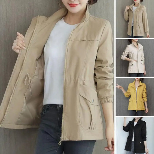 Long Sleeve Women Coat Women Windbreaker Jacket