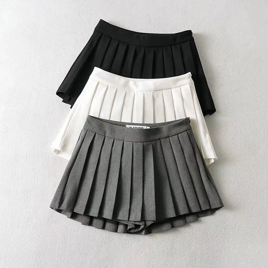 Pleated Skirts High Waist Summer Vintage Mini Skirt