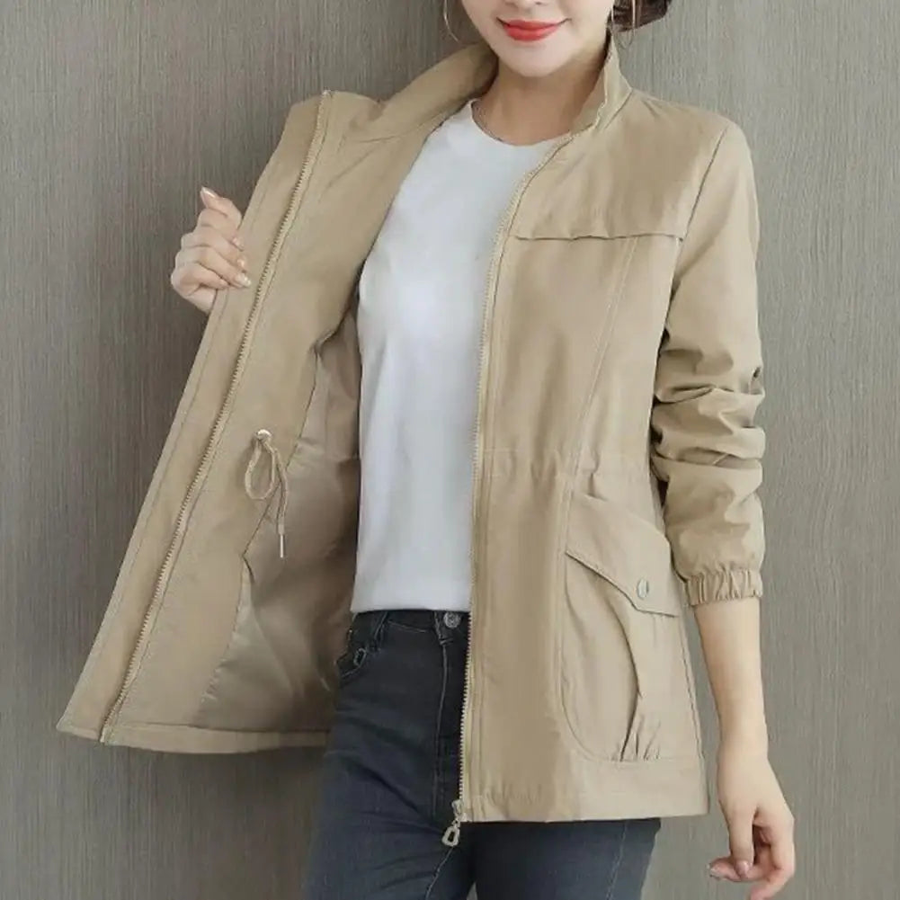 Long Sleeve Women Coat Women Windbreaker Jacket