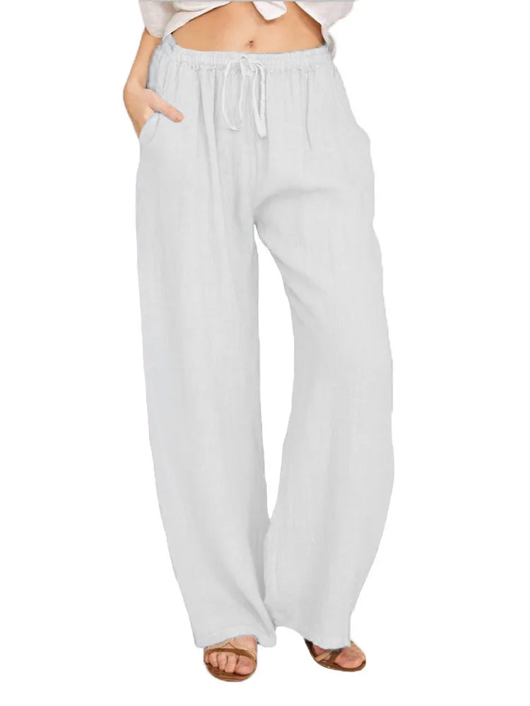 Summer and Autumn  Wear in  Loose Cotton Hemp Casual women's  Pants.